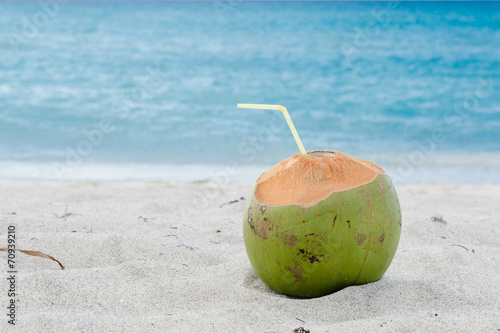 coconut cocktail, seashore