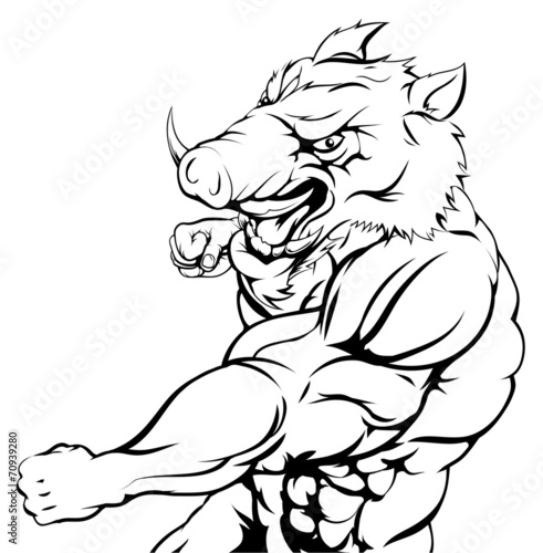 Tough boar character punch
