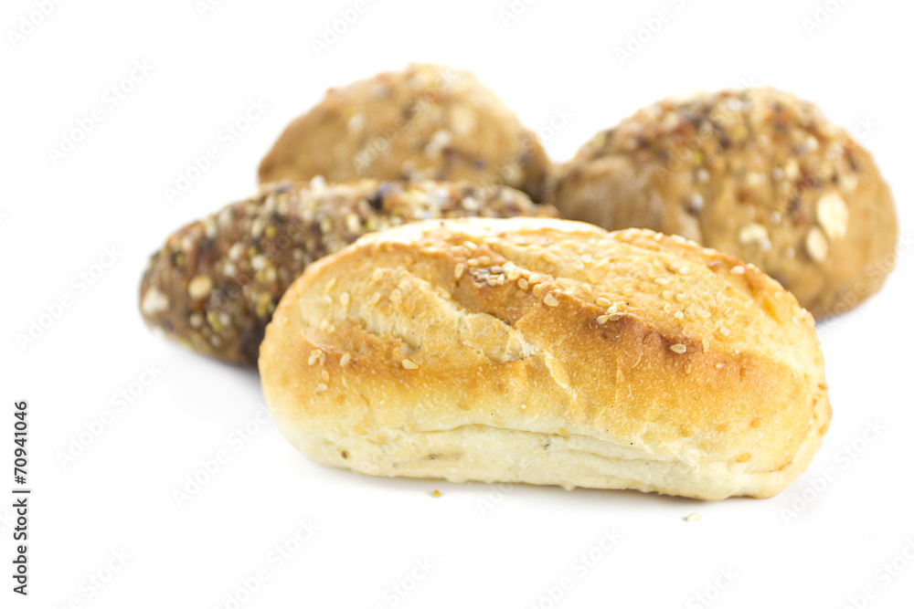 bread and rolls isolated on white bread and rolls isolated on white