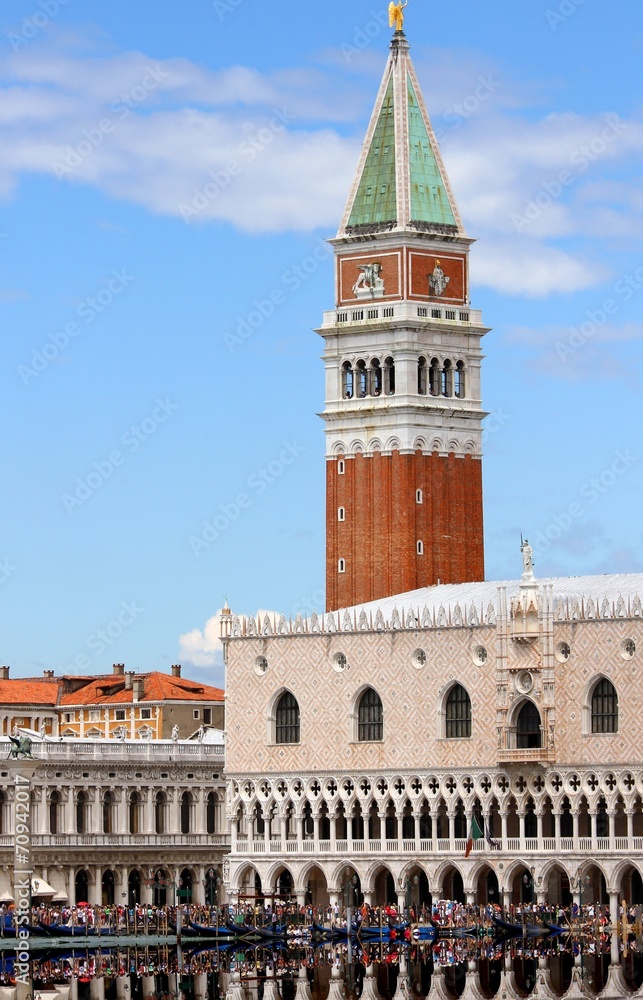 Fototapeta premium Campanile of St. Mark and the Doge's Palace in Venice in Italy