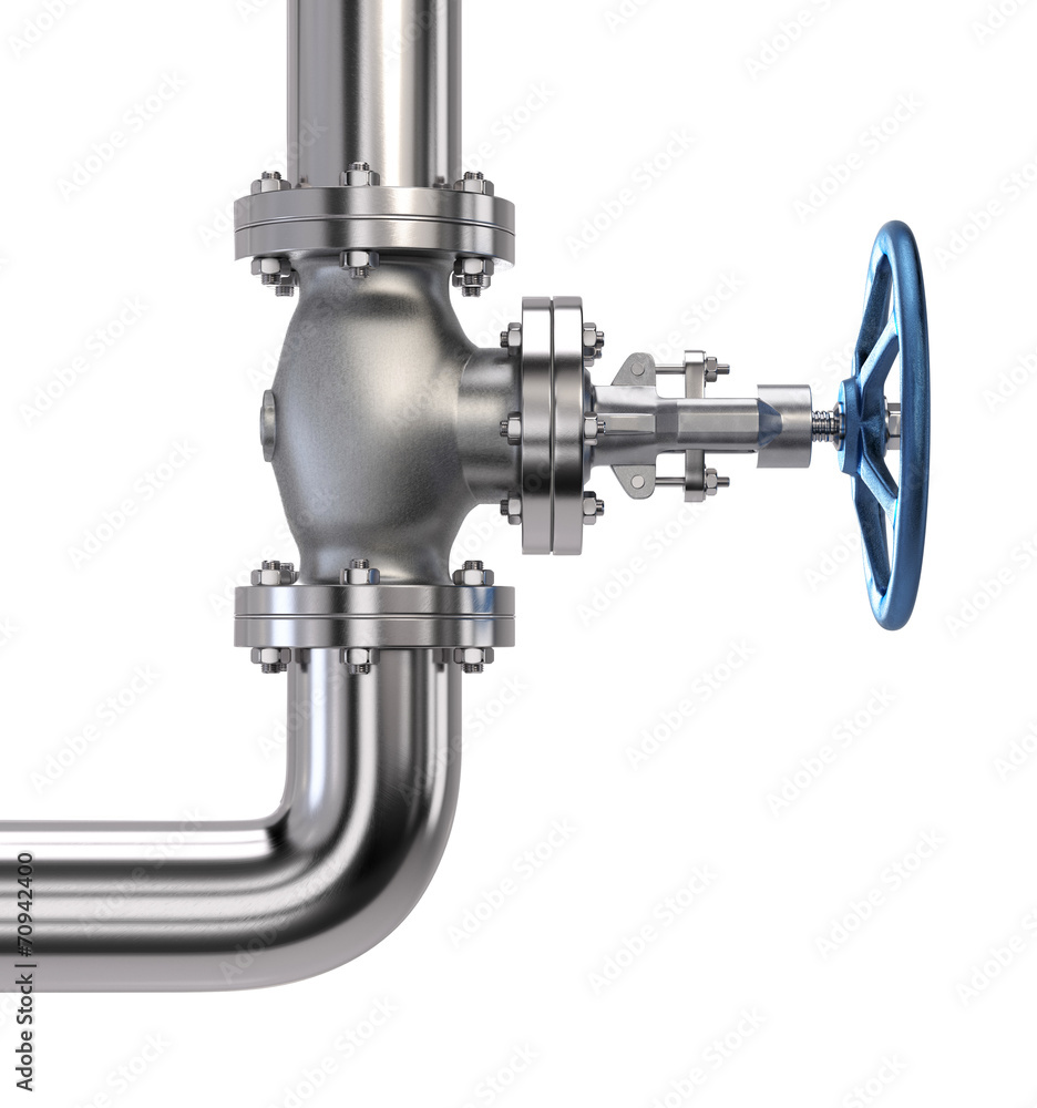 Industrial Pipe Valve. 3D illustration