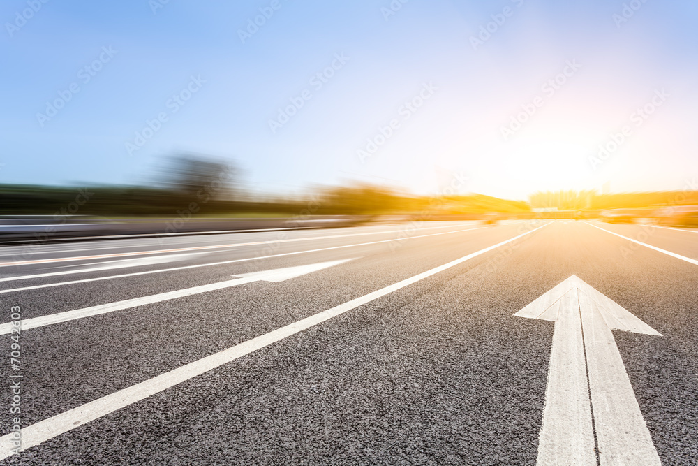 Naklejka premium motion blur of the road