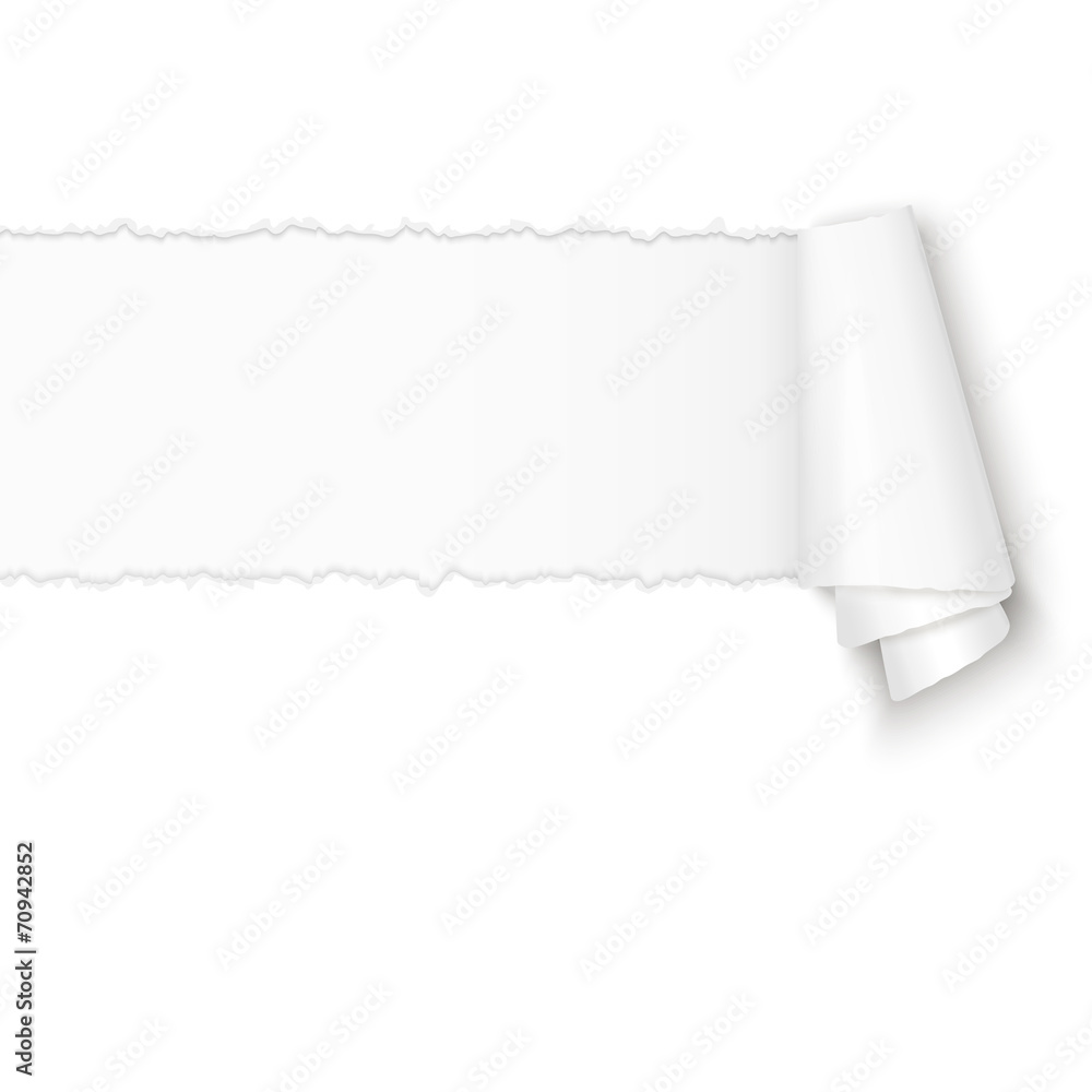 ripped open white paper with paper curl ripped open white paper with paper curl