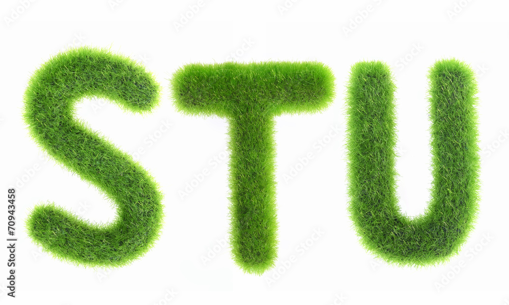 grass letter isolated on white background grass letter isolated on white background