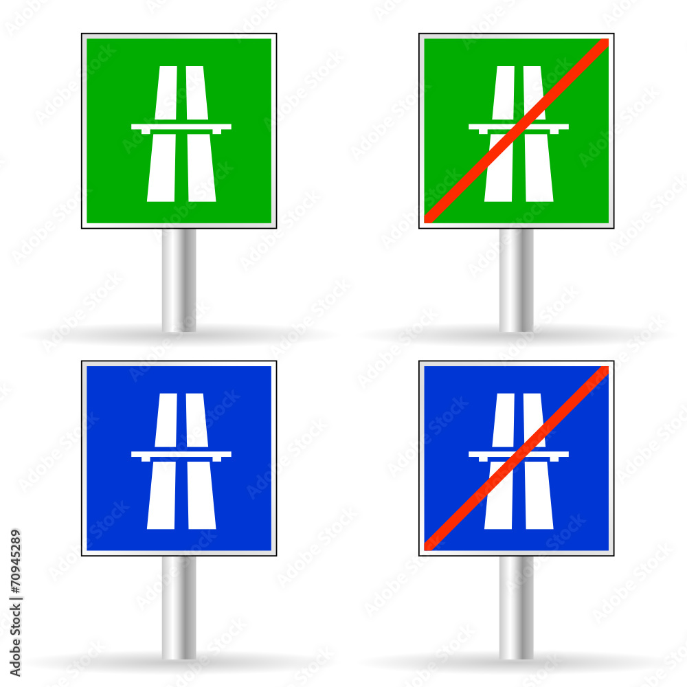 Fototapeta premium traffic sign freeway color vector