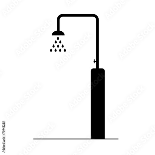 shower black icon vector illustration