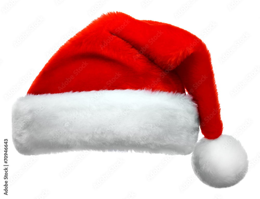Santa Claus red hat isolated on white background Santa Claus red hat isolated on white background