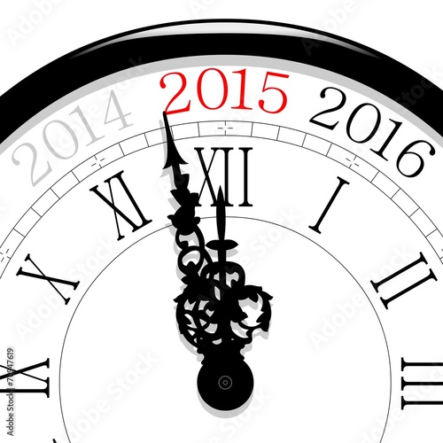 Nouvel an. Horloge à 2015