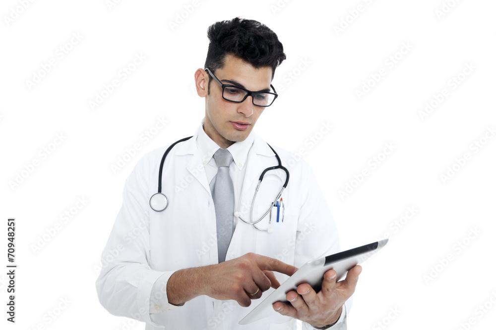 medical doctor with stethoscope and tablet medical doctor with stethoscope and tablet