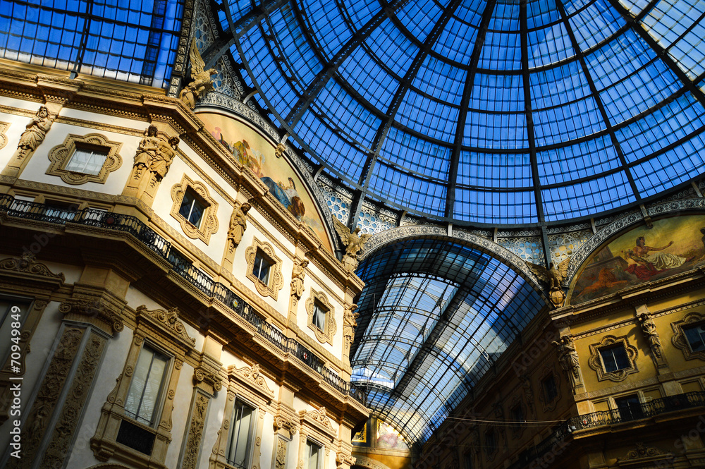 Galleria Vittorio Emanuele II in central of Milan, Italy