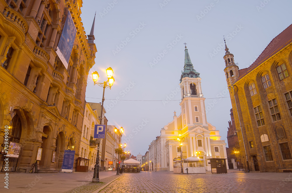 Early morning in Old Town of Torun, Poland