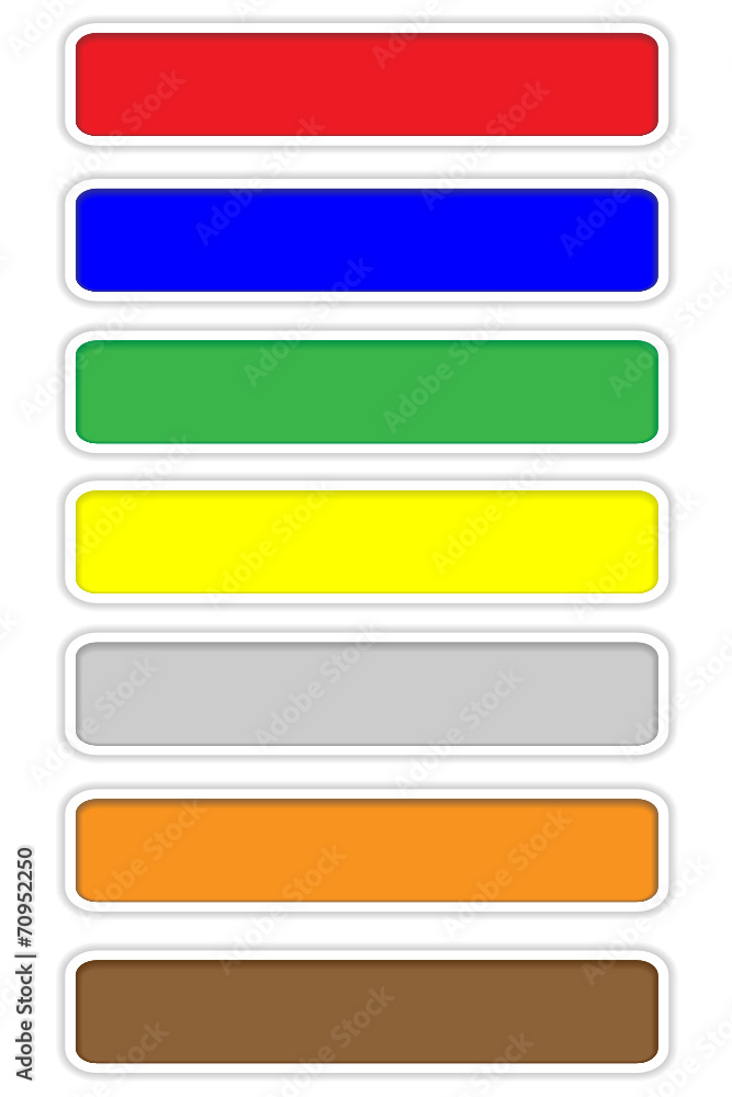 Color web buttons with white rim on white background Color web buttons with white rim on white background