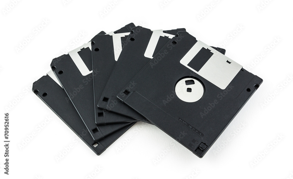 black diskette isolated on white background black diskette isolated on white background