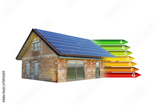 Haus mit Energieeffizienzklassen