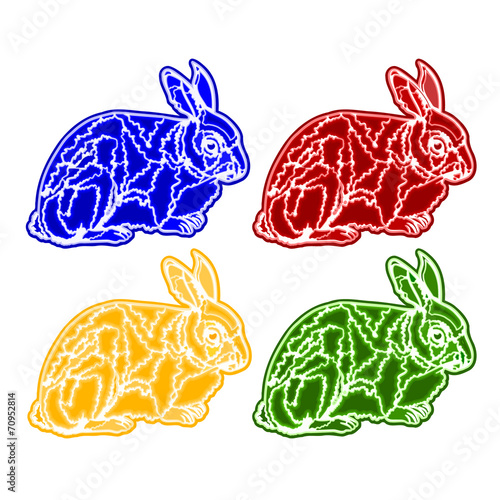 Christmas trimmings rabbit faience vintage vector