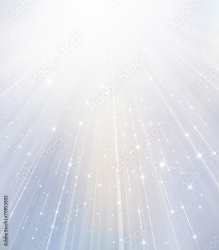 Vector white background with rays and stars.