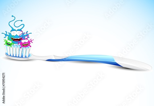 Toothbrush with bacteria