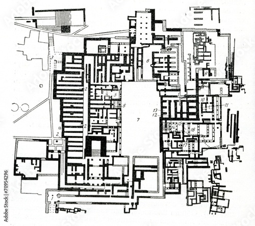 Plan of Knossos palace (Crete, Greece)