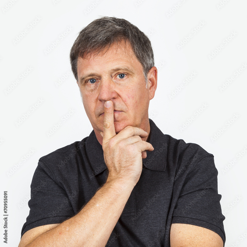 Man having problems, Isolated over white background Man having problems, Isolated over white background