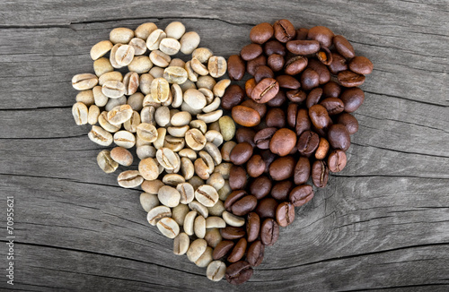 coffee beans hearth shape