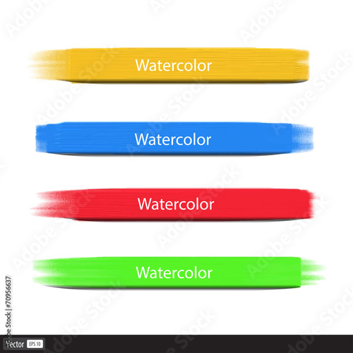 Colorful vector watercolor brush strokes