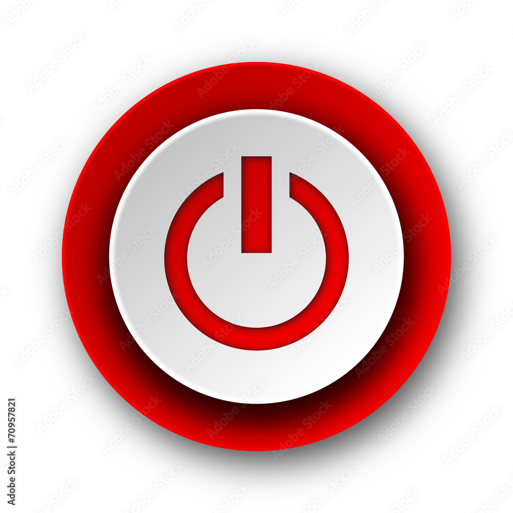power red modern web icon on white background power red modern web icon on white background
