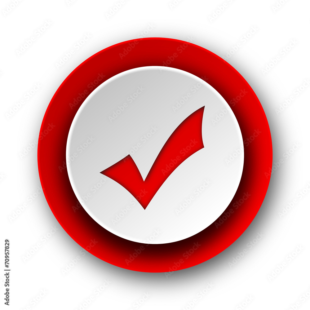 accept red modern web icon on white background accept red modern web icon on white background