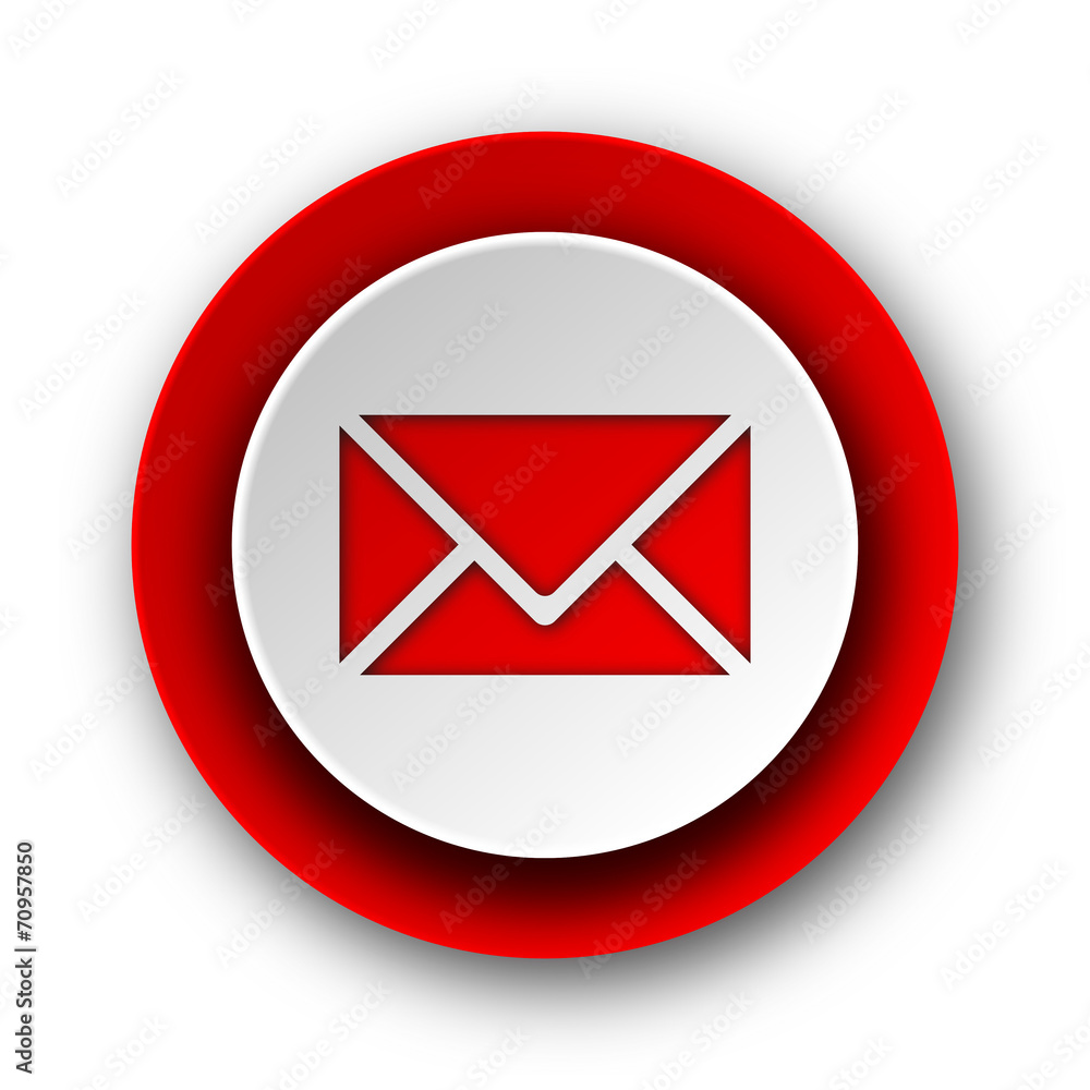 email red modern web icon on white background email red modern web icon on white background