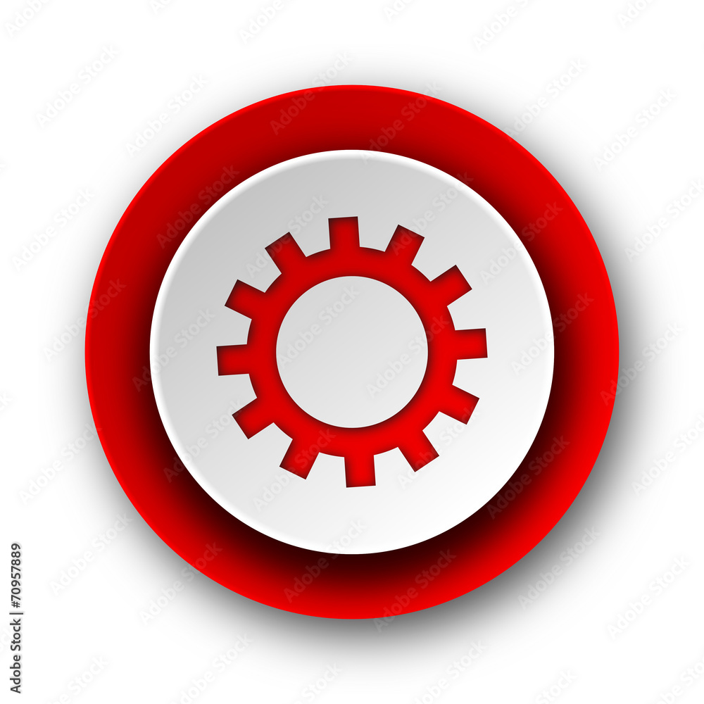 gear red modern web icon on white background gear red modern web icon on white background