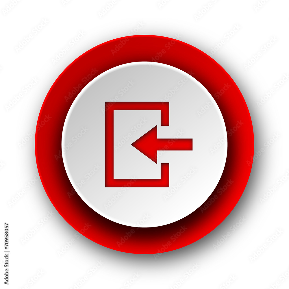 enter red modern web icon on white background enter red modern web icon on white background