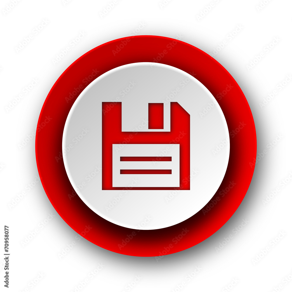 disk red modern web icon on white background disk red modern web icon on white background
