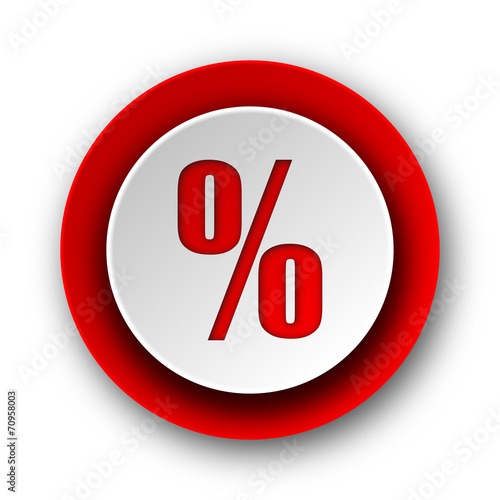 percent red modern web icon on white background