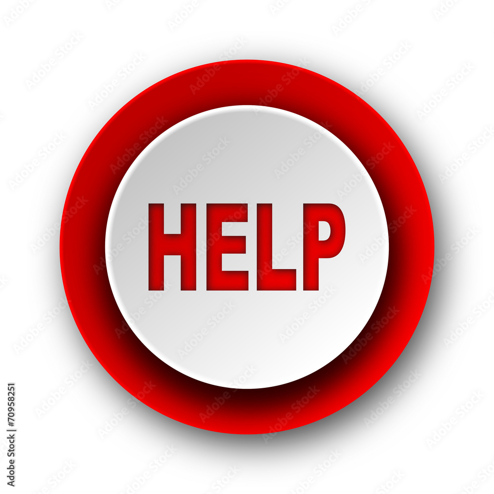 help red modern web icon on white background help red modern web icon on white background