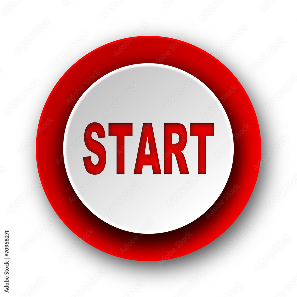 start red modern web icon on white background start red modern web icon on white background