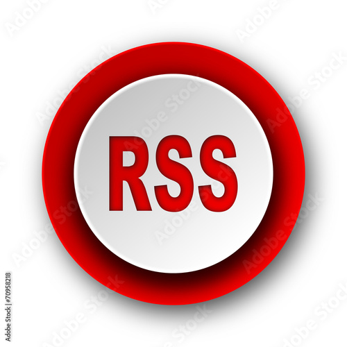 rss red modern web icon on white background