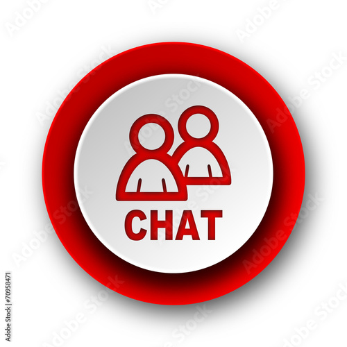 chat red modern web icon on white background