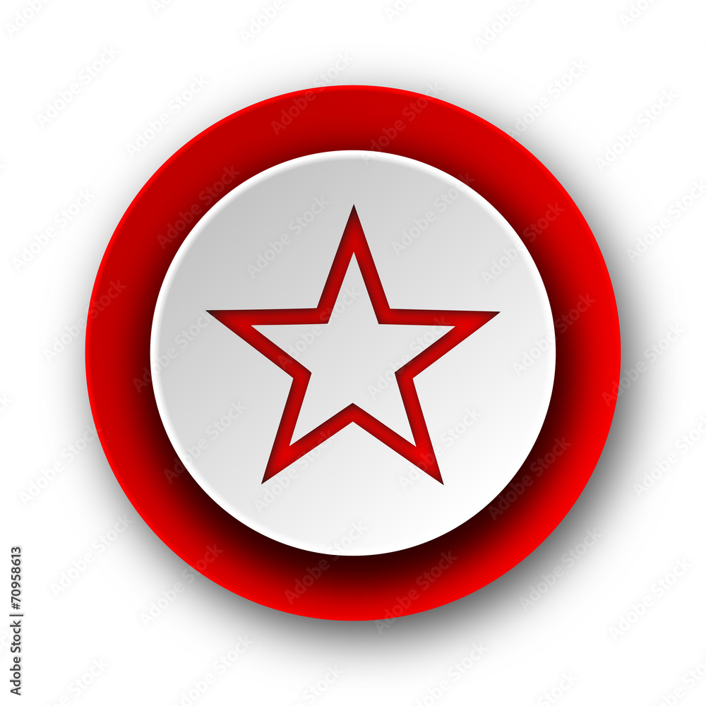 star red modern web icon on white background star red modern web icon on white background
