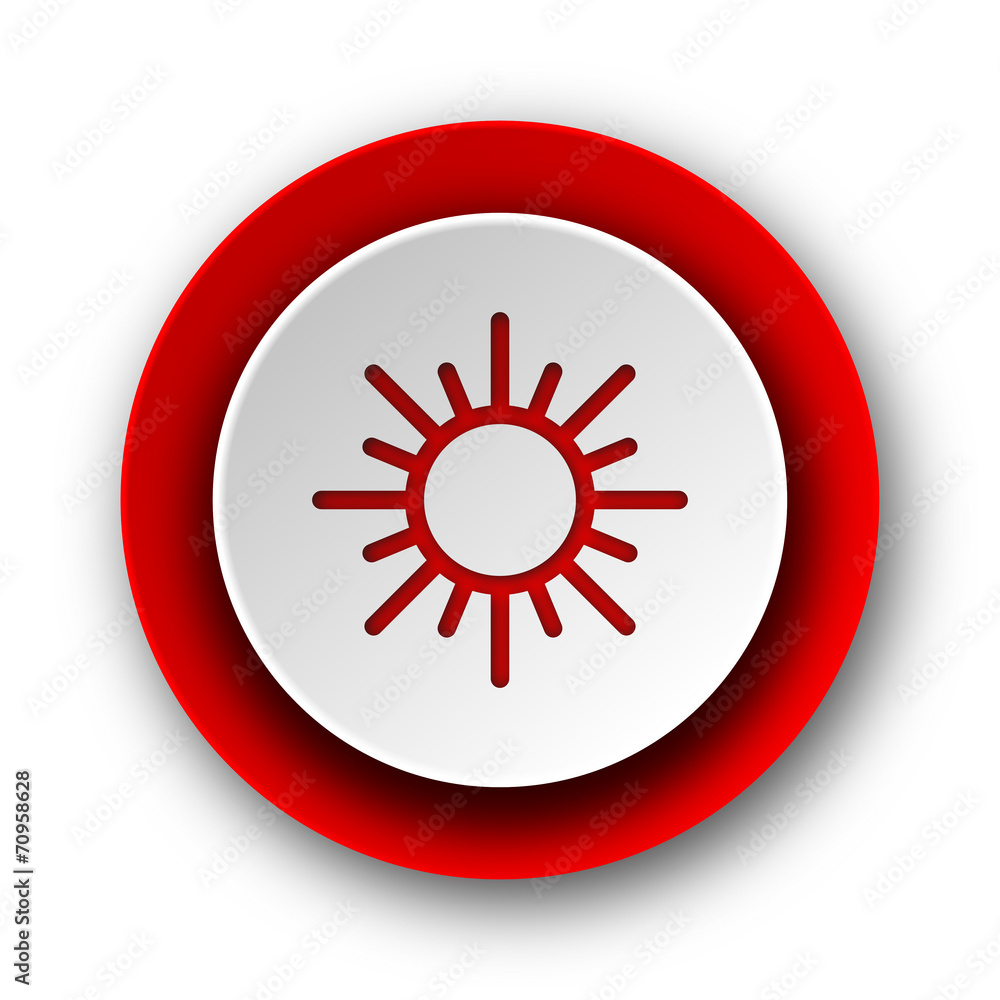sun red modern web icon on white background sun red modern web icon on white background