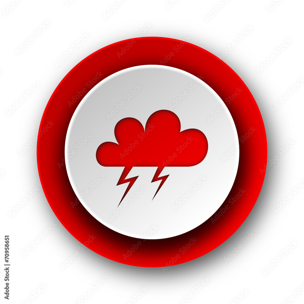 storm red modern web icon on white background storm red modern web icon on white background