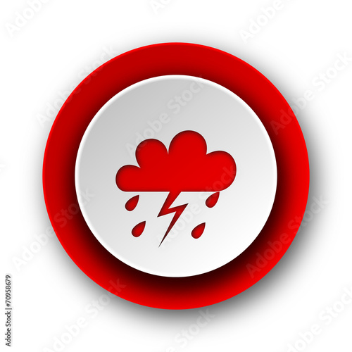 storm red modern web icon on white background