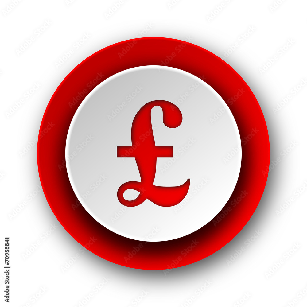 pound red modern web icon on white background pound red modern web icon on white background