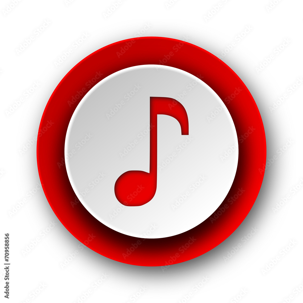 music red modern web icon on white background music red modern web icon on white background