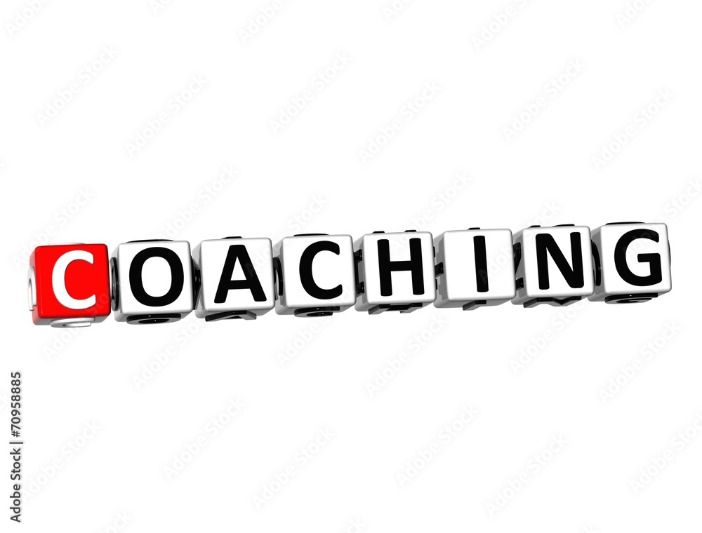 3D Word Coaching on white background