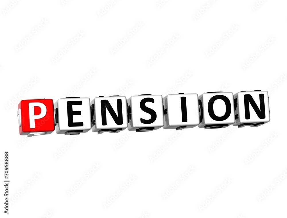 3D Word Pension on white background 3D Word Pension on white background