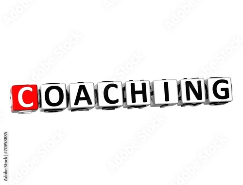 3D Word Coaching on white background