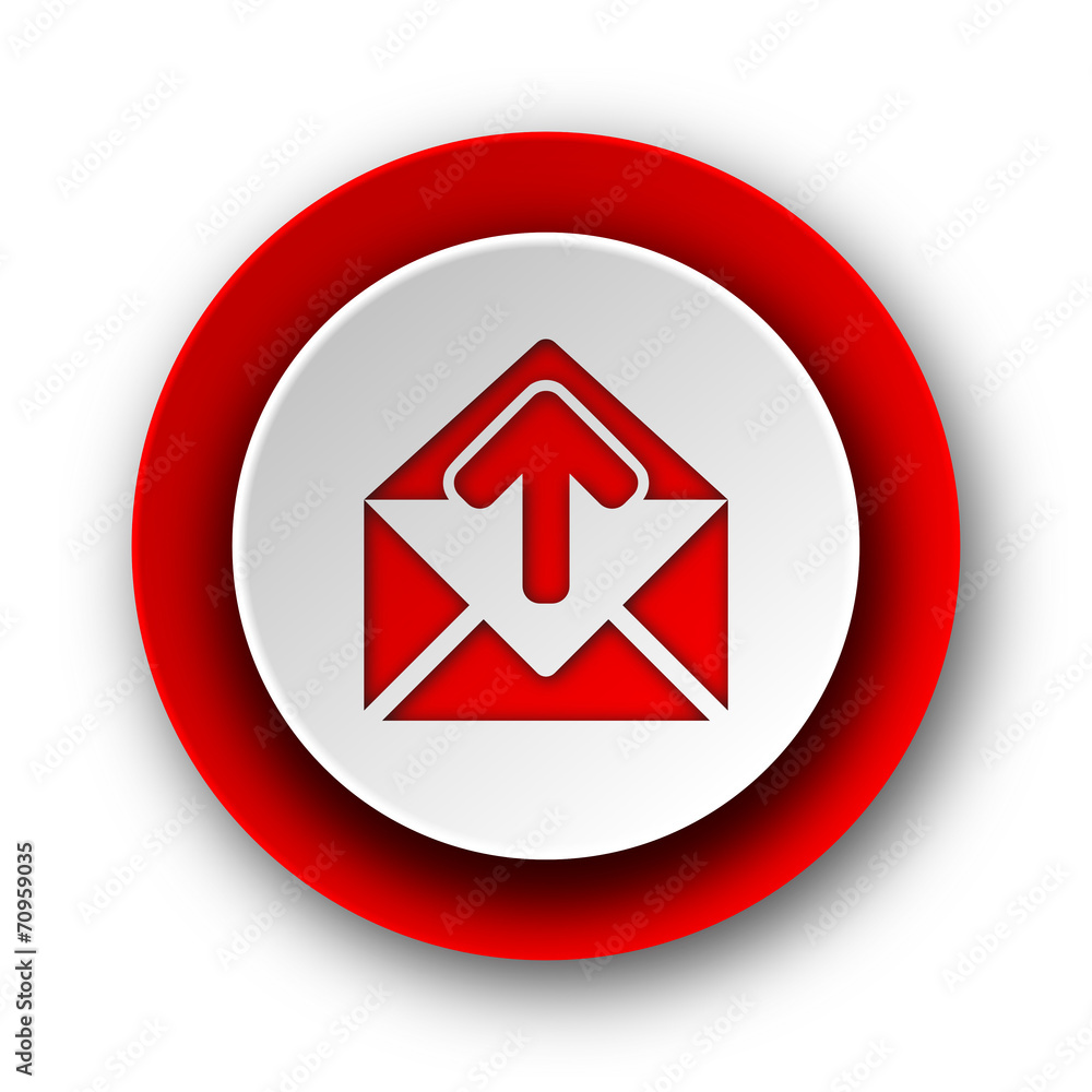 email red modern web icon on white background email red modern web icon on white background