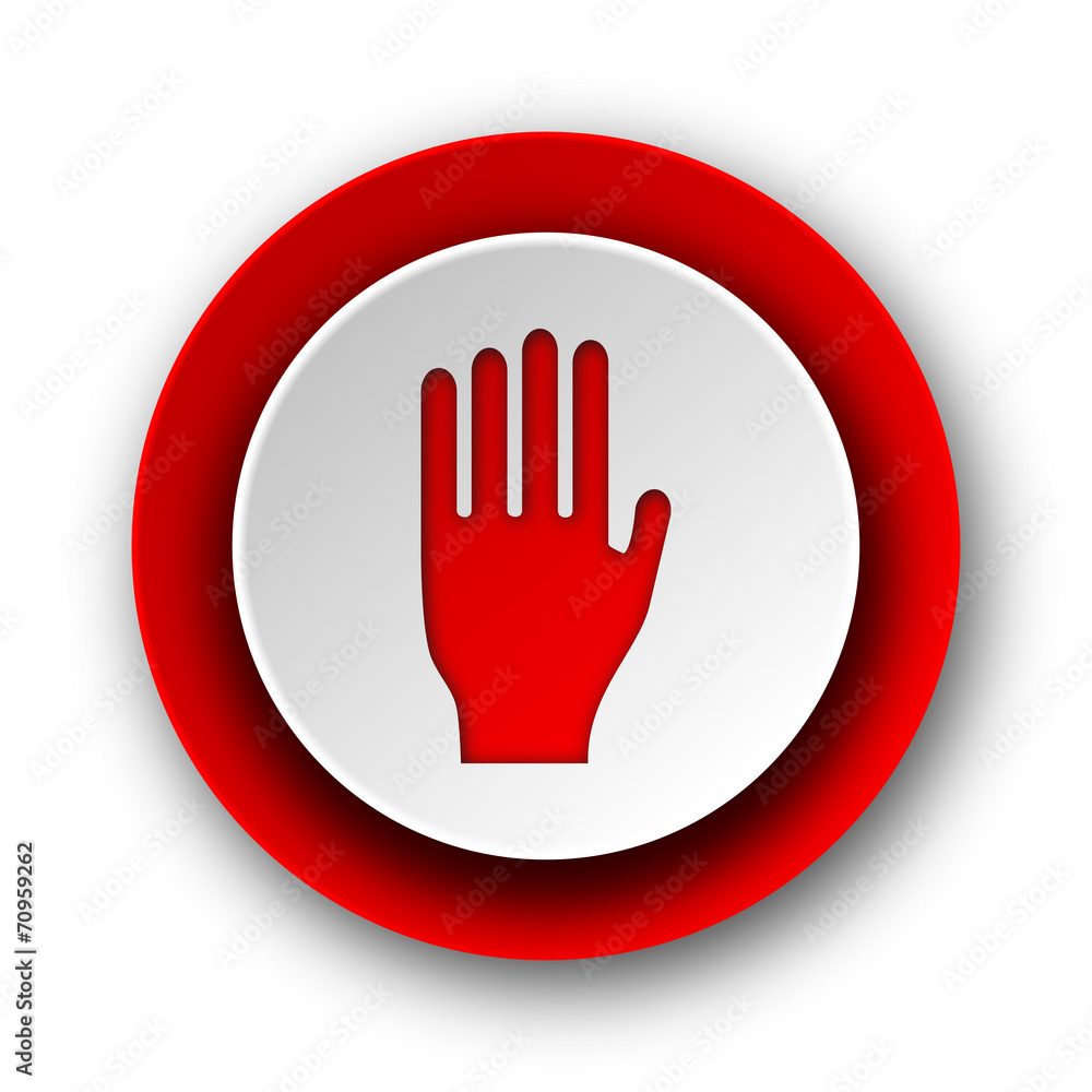 Obraz premium stop red modern web icon on white background