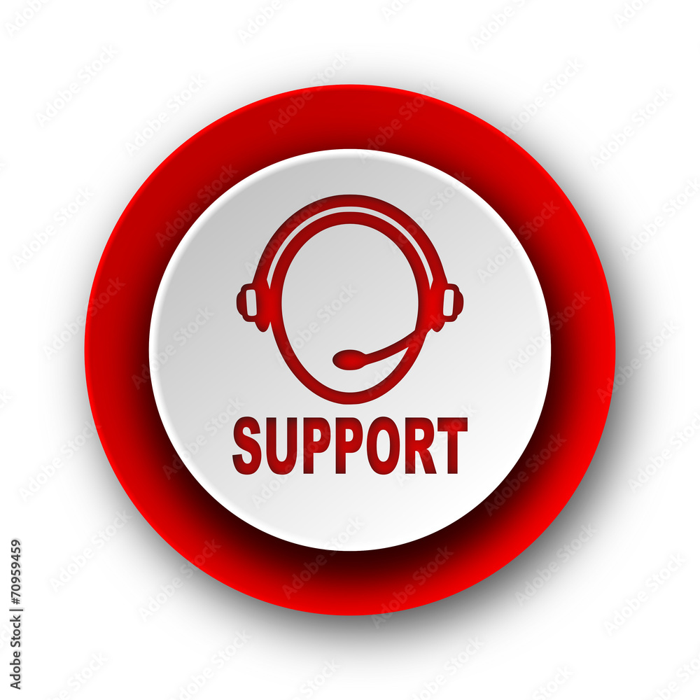 support red modern web icon on white background support red modern web icon on white background