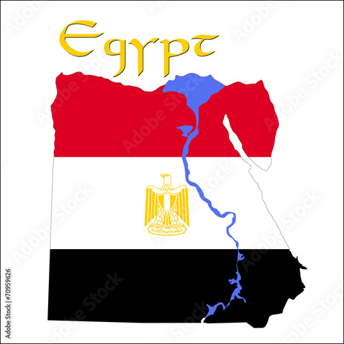 Landkarte von Ägypten in Landesfarben