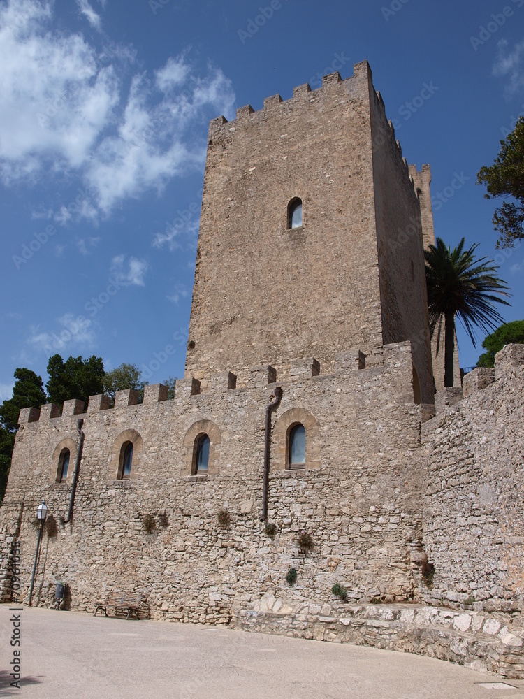 The towers of Pepoli, Erice, Sicily, Italy